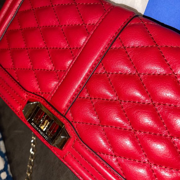 Red quilted leather lambskin purse - Picture 10 of 10